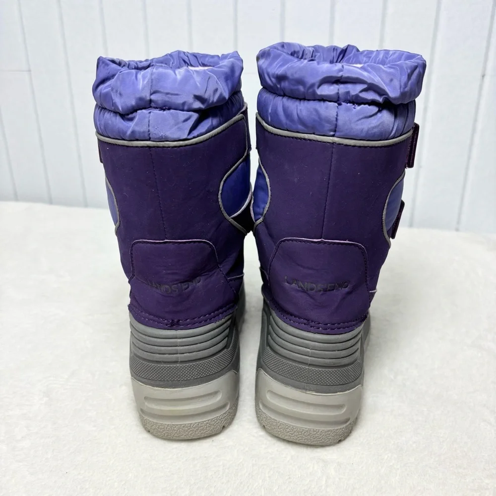 Lands' End Purple and Gray Kids Snow Boots‎ Size 4M